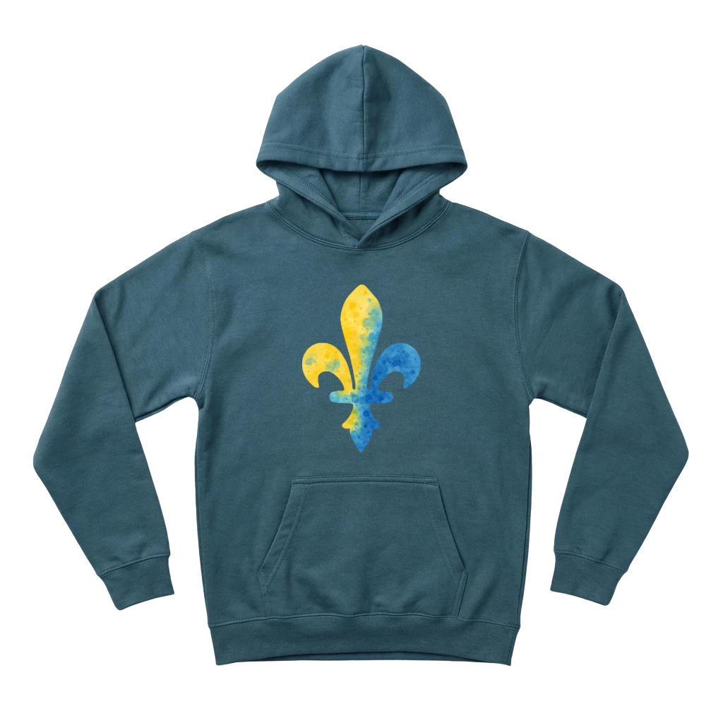 Kids` Hoodie - Ljiljan watercolor zuto - plavi - €32,97