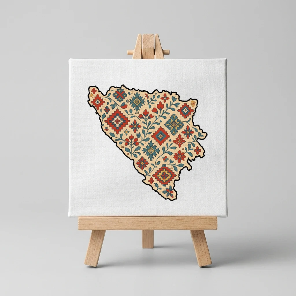 Canvas 8x8 cm - Bosna cilim bez - €6,79
